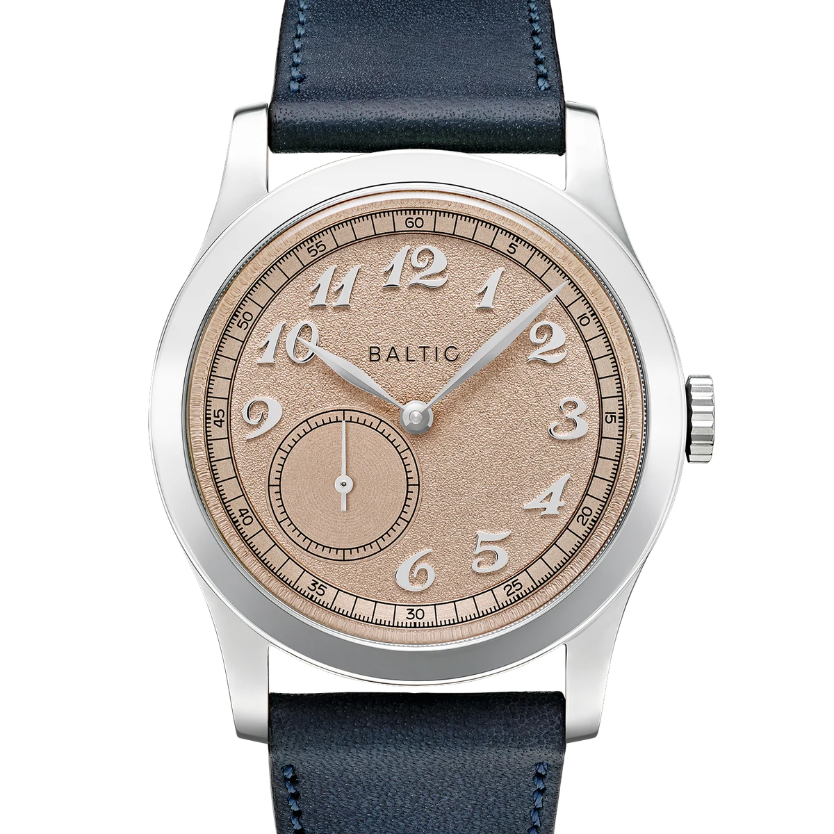 Baltic MR01 (MR Classic) Salmon, 36 mm, cadran saumon, stitched leather strap, beads of rice bracelet optional