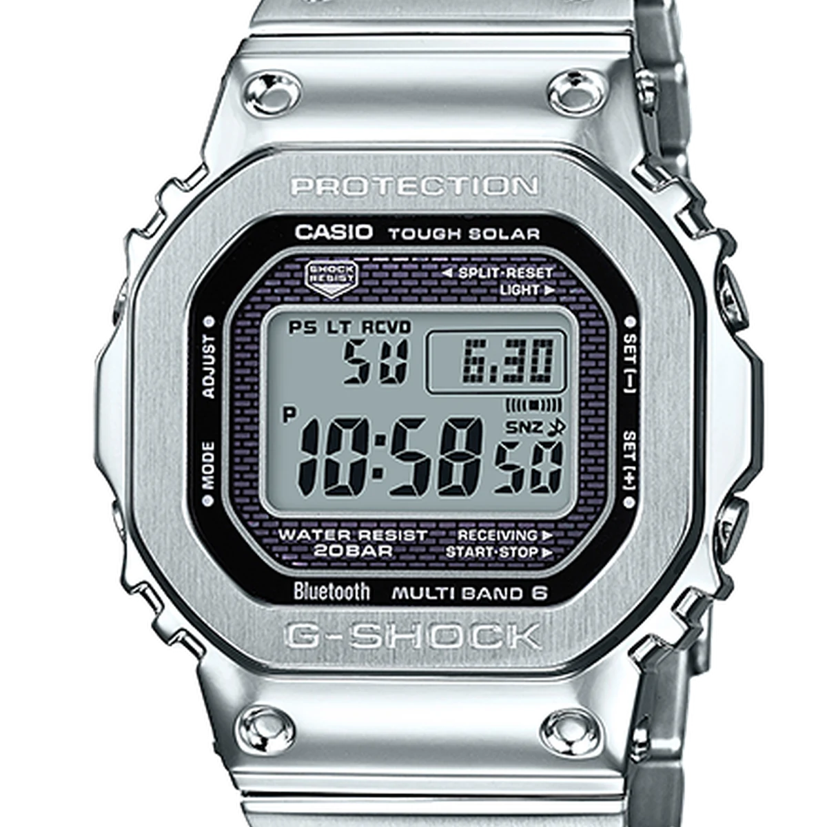 Casio G-Shock Full Metal 5000, 43.2 mm, cadran gris, steel bracelet