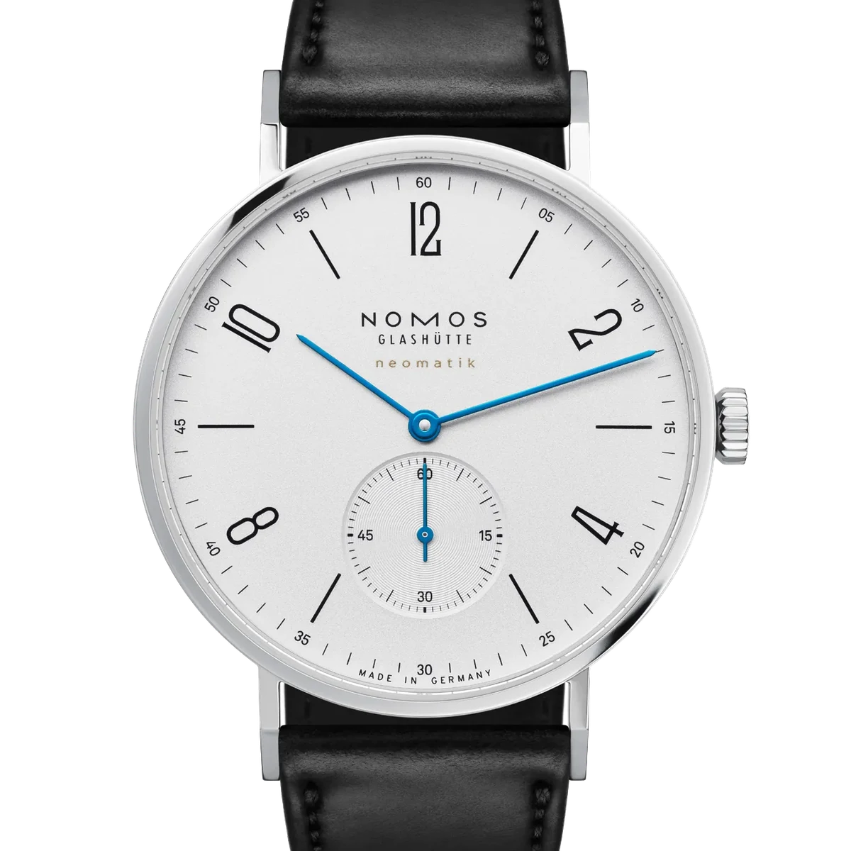 NOMOS Glashutte Tangente neomatik 39, 38.5 mm, cadran saumon, black Horween shell cordovan leather