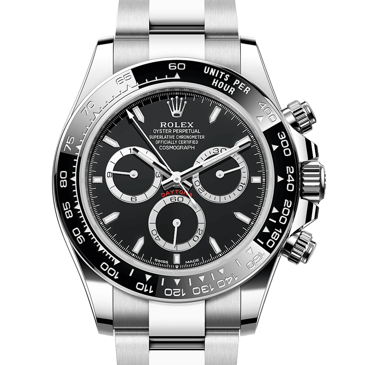 Rolex Cosmograph Daytona, 40 mm, cadran noir, Oyster bracelet, Oysterlock folding clasp with 5 mm Easylink extension