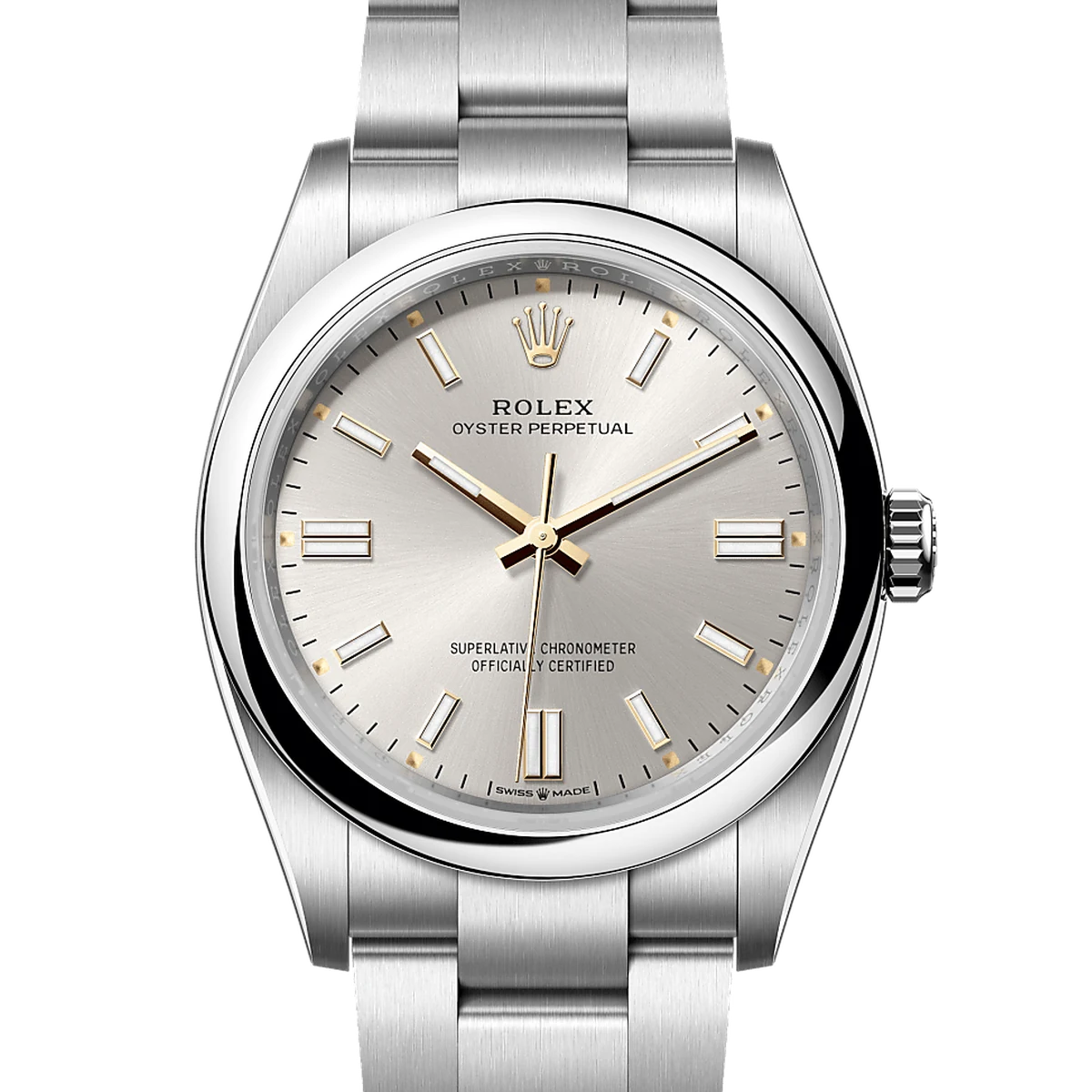 Rolex Oyster Perpetual 36, 36 mm, cadran noir, Oyster bracelet, Oysterclasp with Easylink 5 mm extension