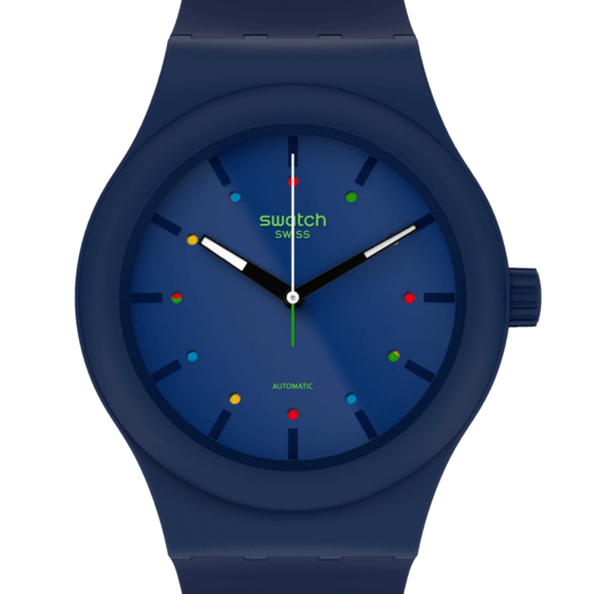Swatch Sistem51 Waktu51, 42 mm, cadran bleu, bio sourced plastic strap